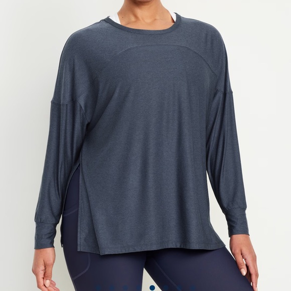 NWT OLD NAVY Cloud 94 Soft Long Sleeve Tunic Color: Dusk Navy SIZELARGE - Picture 5 of 7
